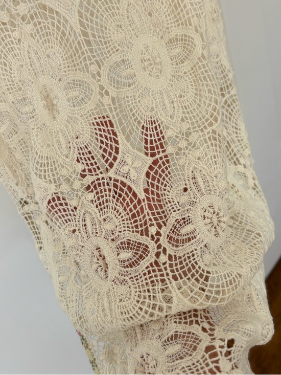 American Vintage Crochet Maxi Slip Dress Women’s Small Cream with Floral trim - Picture 5 of 16